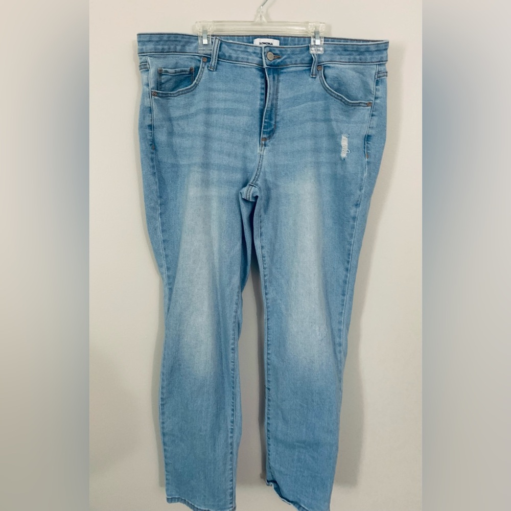 Sonoma Women's Straight Leg Jeans - Light Blue